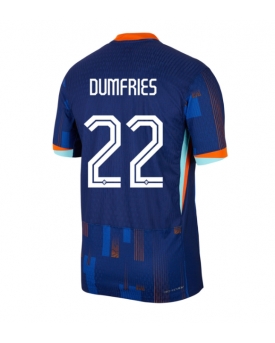 Paesi Bassi Denzel Dumfries #22 Maglia Gara Trasferta Repliche Europei 2024